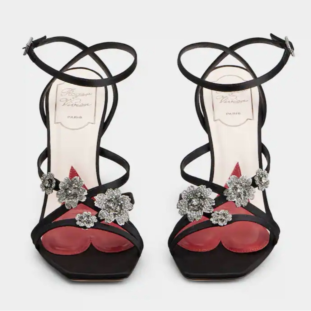 Roger Vivier Efflorescence Sandals in Satin- Worn once and in perfect condition!